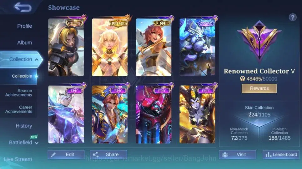 Mobile Legends: Bang Bang Accounts Global|Skin 224|Renowned|Collector Natalia|Prime B image 16