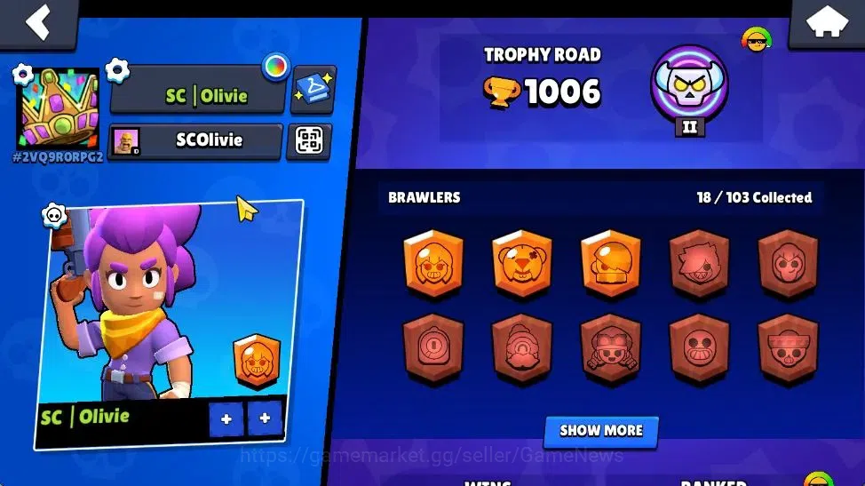 Brawl Stars Accounts 1006 Trophy | 18 Brawler 3 Max Lvl [Shelly,Colete, image 2