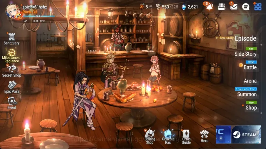 Epic Seven Accounts Starter Global Unverif|Best starter| 7ML(SOTD Diene,Lisette,A Tywin,Straze,Etc.)|Bless+POH ON|Theater 1