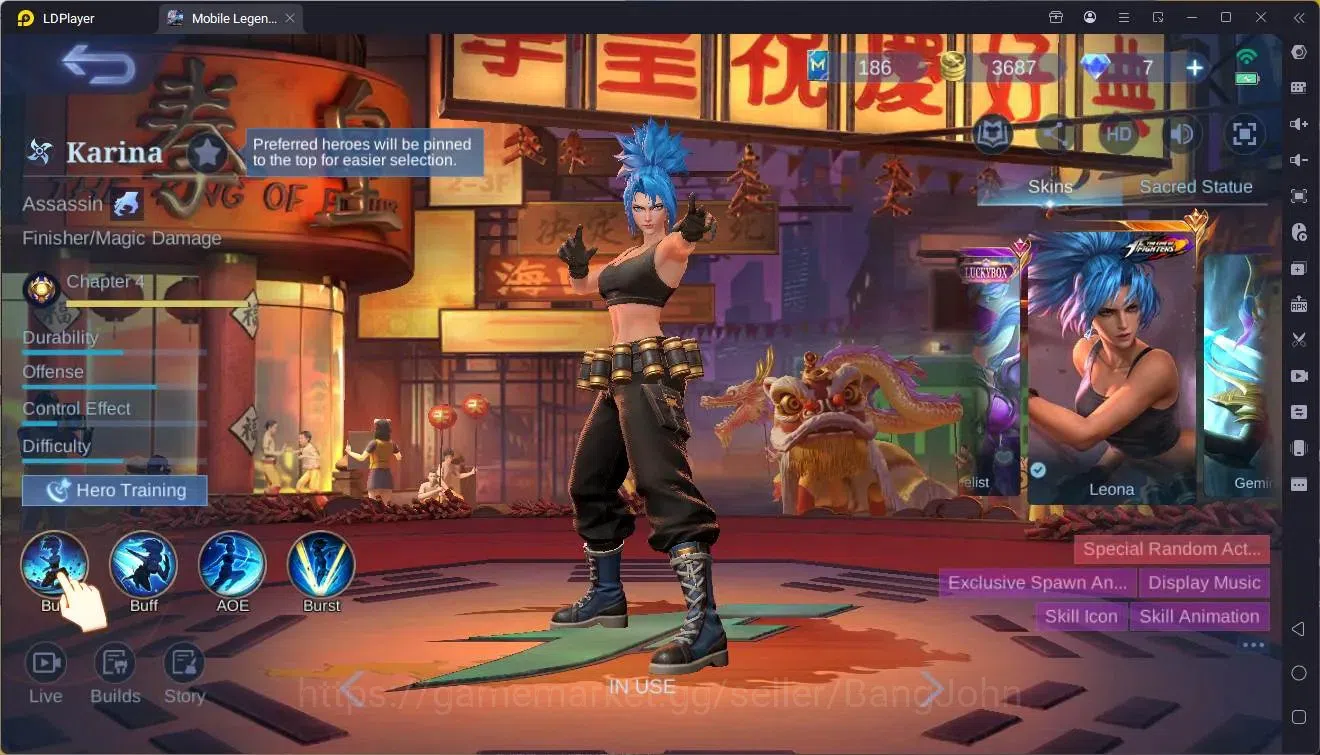 Mobile Legends: Bang Bang Accounts Global |Hero 69|Skin 134|Expert|KOF Karina|Meowkin image 20