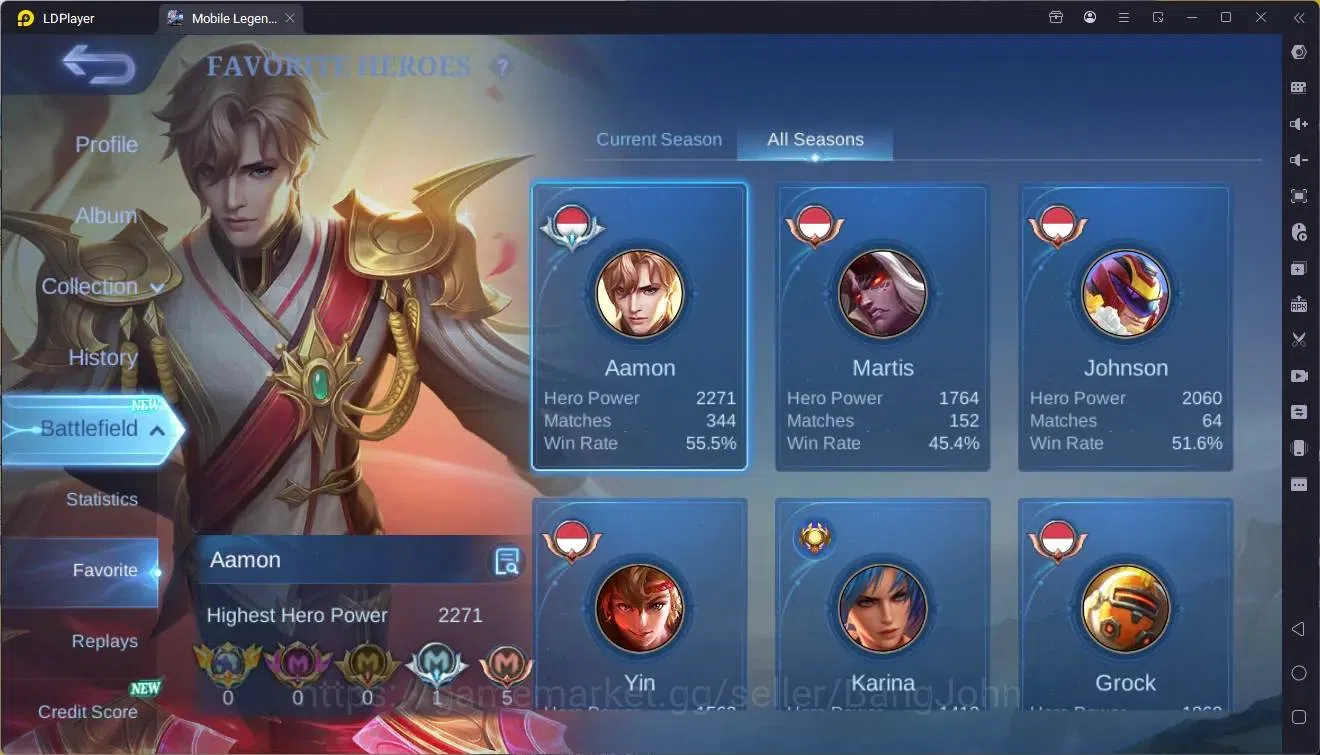 Mobile Legends: Bang Bang Accounts Global |Hero 69|Skin 134|Expert|KOF Karina|Meowkin image 4