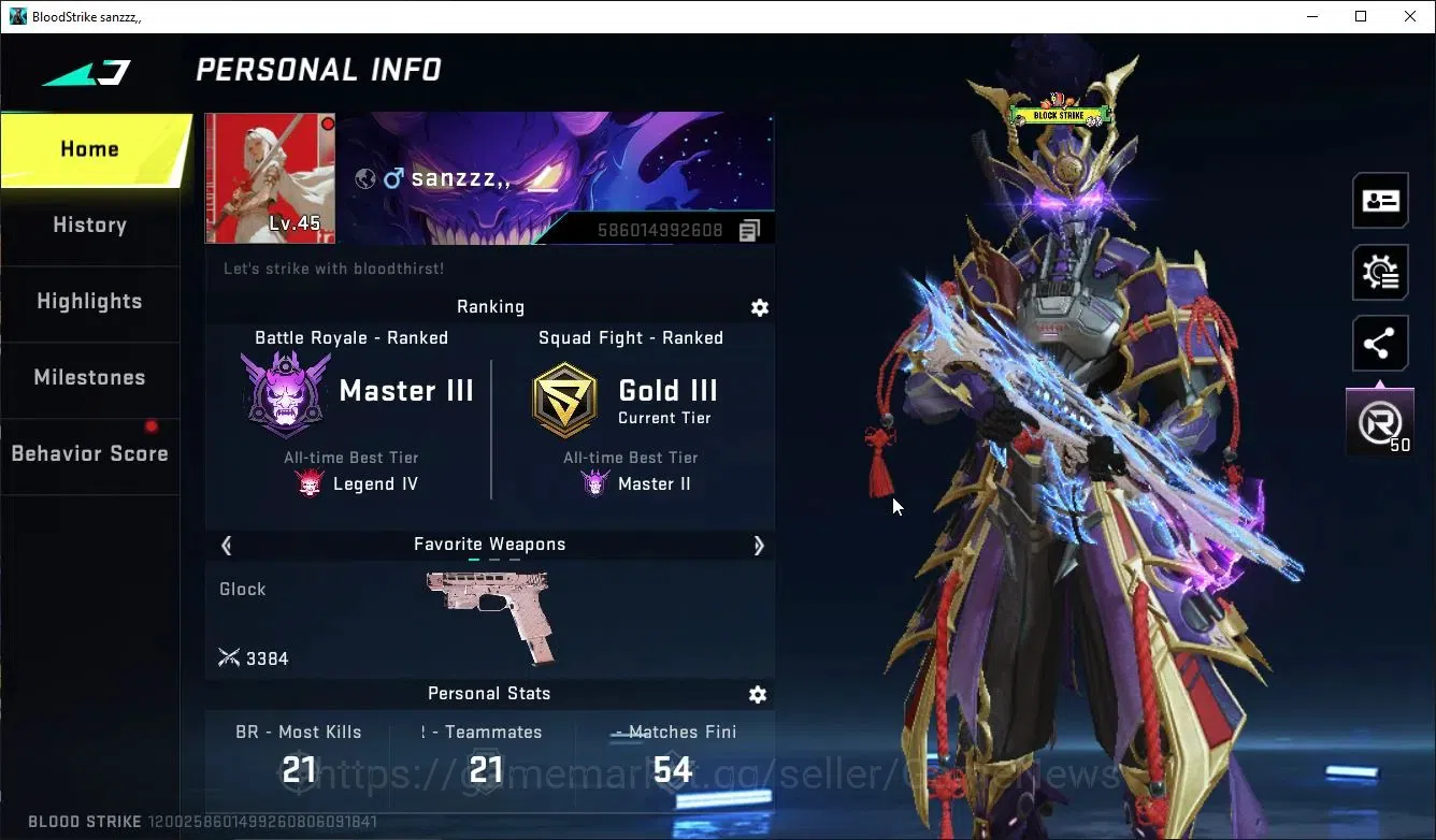 Blood Strike Accounts ASIA|ETERNAL AK47-OverLordZero+Collab TR FN2000,Ja image 2