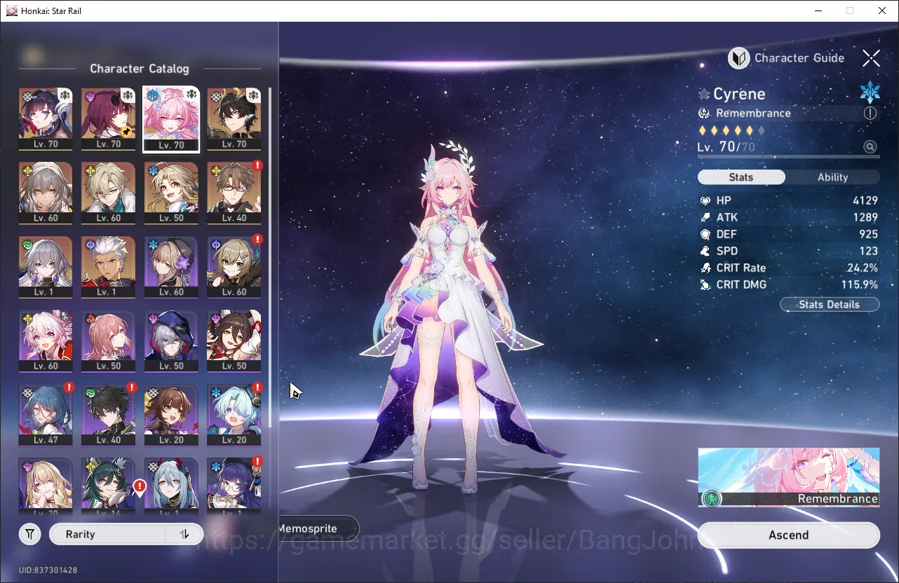 Honkai Star Rail Accounts ASIA | TL 55 cyrene s1, kafka, hysilens, dan heng, image 3