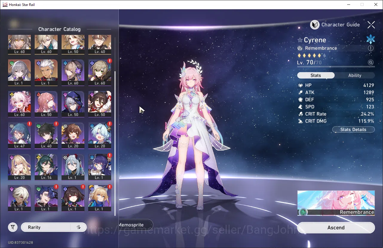 Honkai Star Rail Accounts ASIA | TL 55 cyrene s1, kafka, hysilens, dan heng, image 4