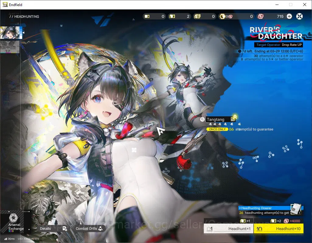 Arknights: Endfield Accounts [ASIA] Lv 54|6 SSR 4Limited|(Yvonne,GilbertaLaevatain+Sign,Ember)16 6* WP 18