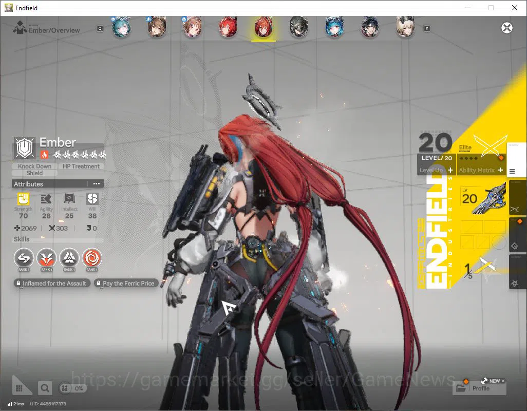 Arknights: Endfield Accounts [ASIA] Lv 54|6 SSR 4Limited|(Yvonne,GilbertaLaevatain+Sign,Ember)16 6* WP 5
