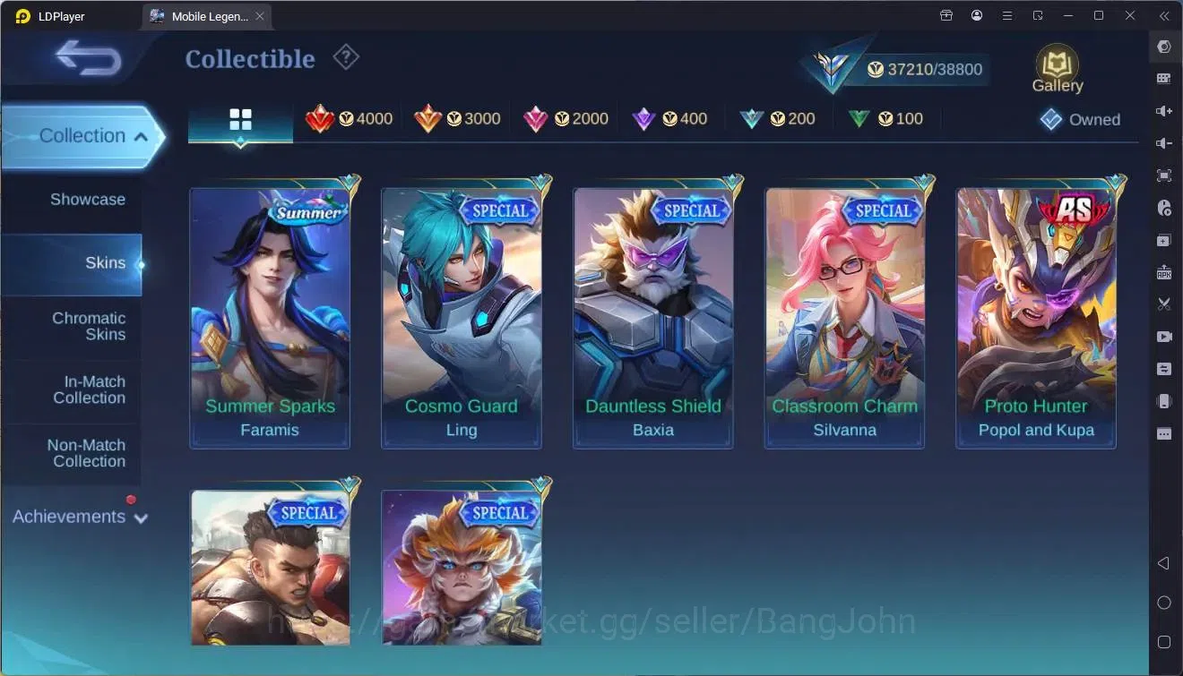 Mobile Legends: Bang Bang Accounts Collector Global|Hero 104|Skin 136|Expert|Prime Claude|KOF Karina|CC Natalia|Meokin 18