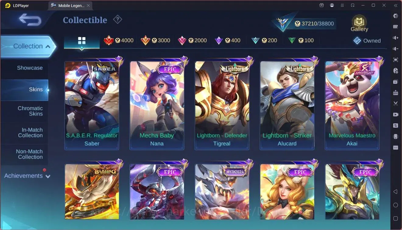 Mobile Legends: Bang Bang Accounts Collector Global|Hero 104|Skin 136|Expert|Prime Claude|KOF Karina|CC Natalia|Meokin 9