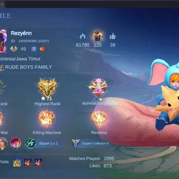 Mobile Legends: Bang Bang Accounts Collector Global|Hero 104|Skin 136|Expert|Prime Claude|KOF Karina|CC Natalia|Meokin