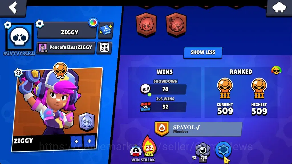Brawl Stars Accounts 1842 Trophy|22 Brawlers 4 Max StarrNova,Lou,Nita,S image 3