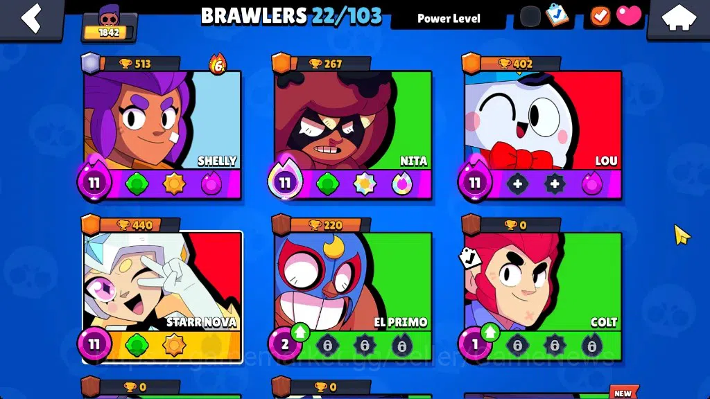 Brawl Stars Accounts 1842 Trophy|22 Brawlers 4 Max StarrNova,Lou,Nita,S image 8