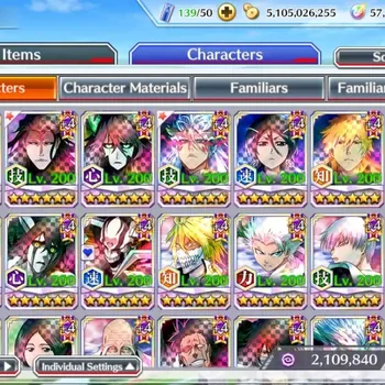 Bleach: Brave Souls Accounts High-End GLOBAL|BP 1,1M + 57k ORB|TYBW26 (Rukia,Grimmjow)|Anniv 11th (Aizen & Ulquiorra) + 10th