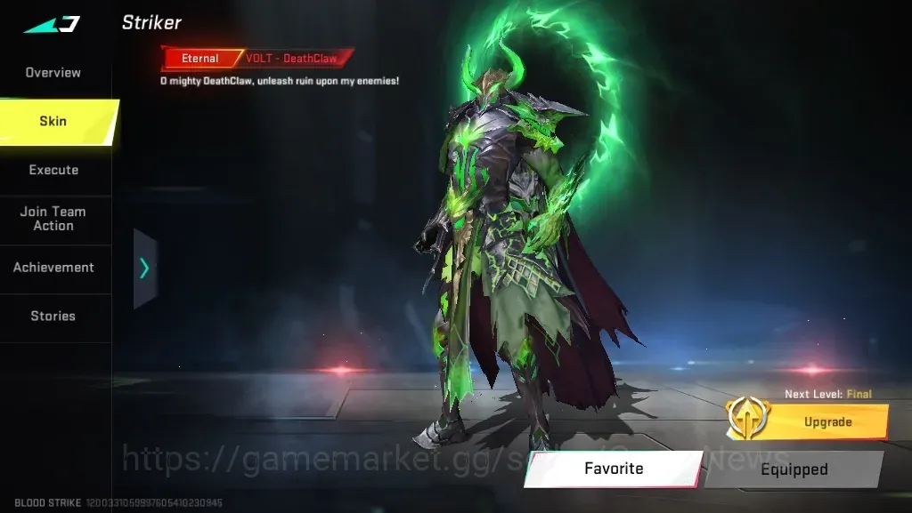 Blood Strike Accounts Collab Skin Asia|Eternal VOLT DeathClaw|Legendary Kala Pendulum of Fate,Thompson Pendulum of Fate,NOVA 1