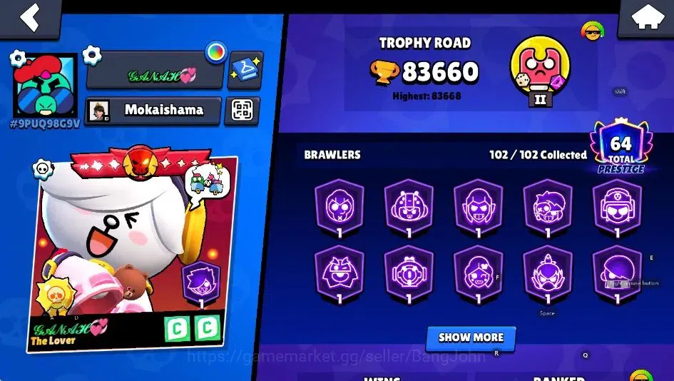 Brawl Stars Accounts Android|83660 Thropy|102 Brawler-62 Max|51 Hyperch image 2