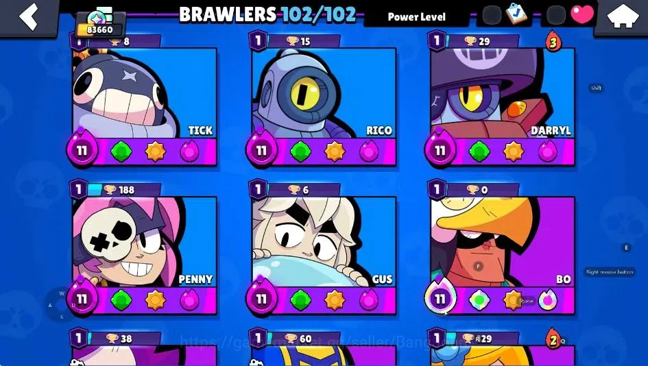 Brawl Stars Accounts Android|83660 Thropy|102 Brawler-62 Max|51 Hyperch image 6