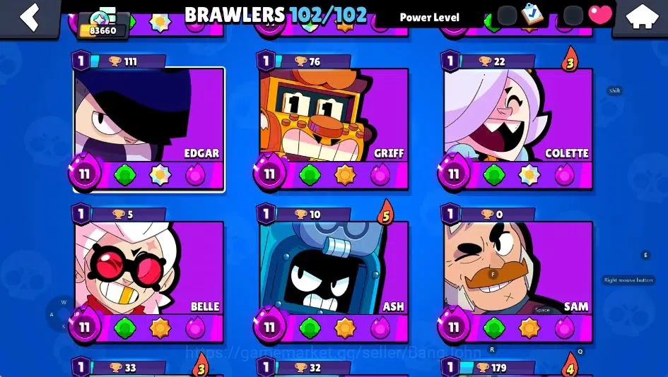 Brawl Stars Accounts Android|83660 Thropy|102 Brawler-62 Max|51 Hyperch image 8