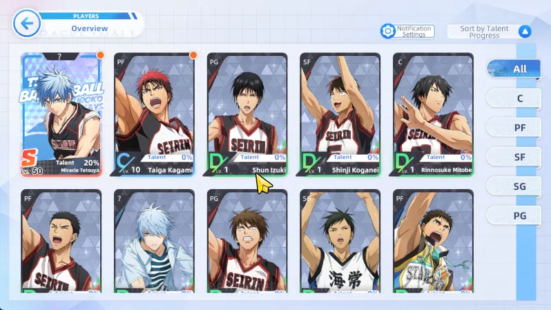 Kuroko's Basketball Street Rivals Accounts SEA SV 11 | Lvl21 | Miracle kuroko + 9 Other Chara image 2