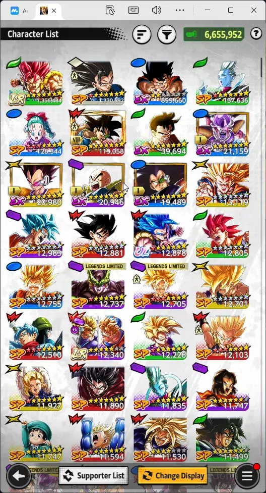 Dragon Ball Legends Accounts Global | Lvl 156|6.6M Total Power|832 CC|1 UL|2 LR image 13