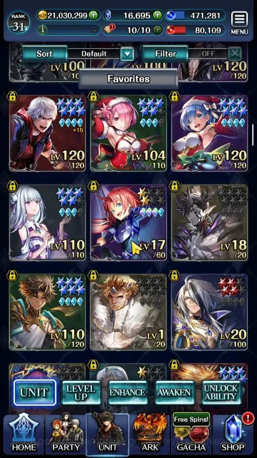 Last Cloudia Accounts GLOBAL|Rank 31|Collab [Bayonetta,Albedo,Guile,Yuri image 2