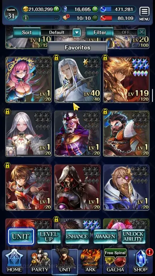 Last Cloudia Accounts GLOBAL|Rank 31|Collab [Bayonetta,Albedo,Guile,Yuri image 3
