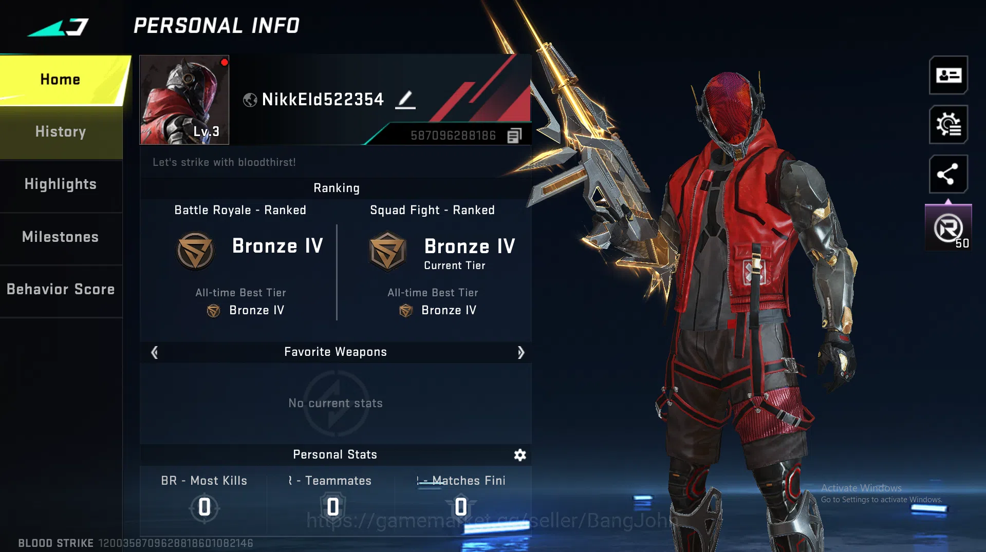 Blood Strike Accounts Polosan UMP Ultra | Change Name |BS179B image 1