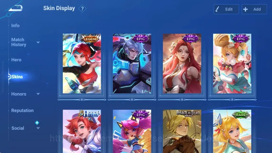 Honor of Kings Accounts Rare Skin Global|47H 29S|lLegend Angela|AOT Mayene [Annie]|Epic Arthur&Diaochan|Many Rare 11