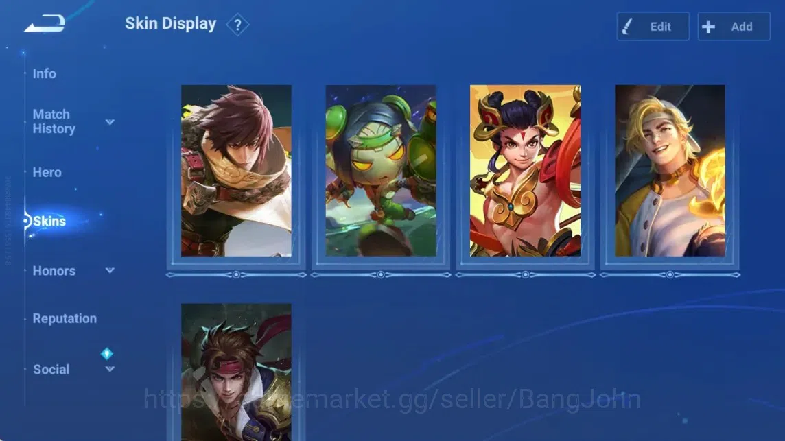 Honor of Kings Accounts Rare Skin Global|47H 29S|lLegend Angela|AOT Mayene [Annie]|Epic Arthur&Diaochan|Many Rare 14
