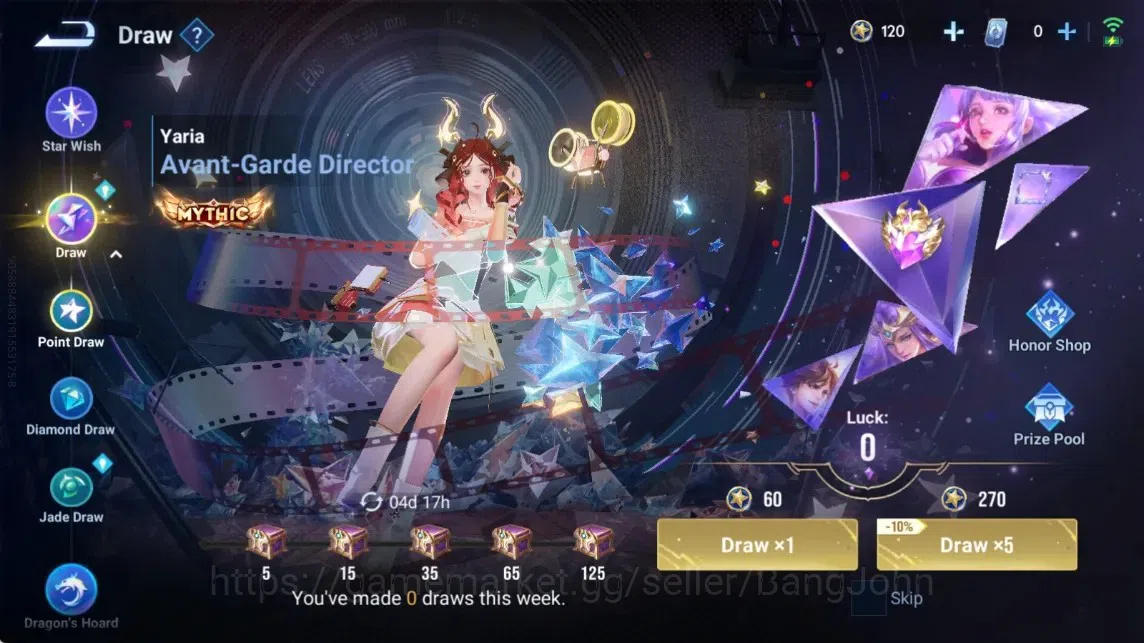 Honor of Kings Accounts Rare Skin Global|47H 29S|lLegend Angela|AOT Mayene [Annie]|Epic Arthur&Diaochan|Many Rare 16