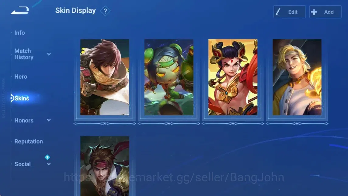 Honor of Kings Accounts Rare Skin Global|47H 29S|lLegend Angela|AOT Mayene [Annie]|Epic Arthur&Diaochan|Many Rare 6