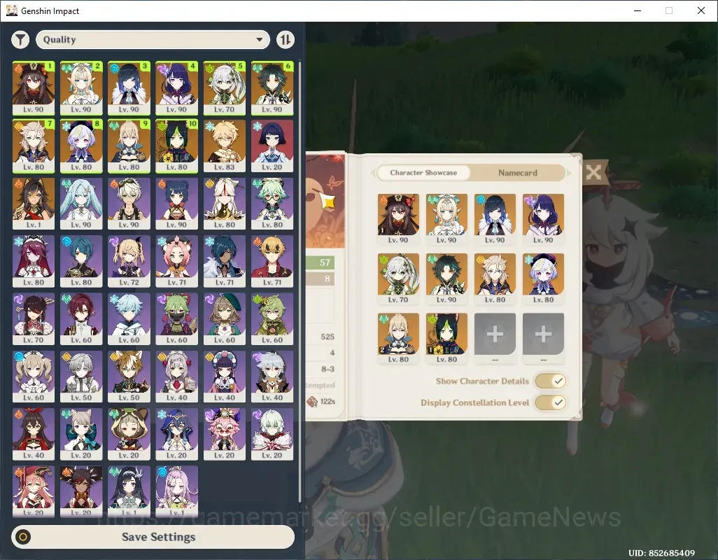Genshin Impact Accounts Mid Game ASIA|AR 57|7 Limited + 3(*5Weapon)|(Vesna,Xiao,Raiden Shogun,Yelan,Hu Tao 1