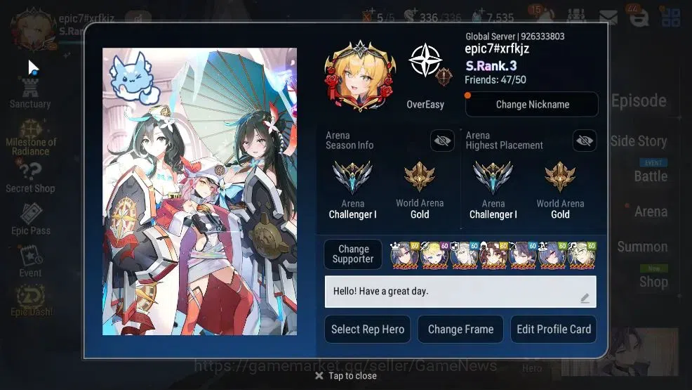 Epic Seven Accounts GLOBAL UnVerif|New Era|21 ML (Schol Nurse Yulha,Rn image 2