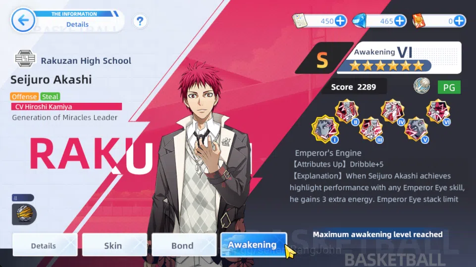 Kuroko's Basketball Street Rivals Accounts SEA|SV21|Lv33|Seijuro Akashi A6,Taiga Kagami A4,Te image 4
