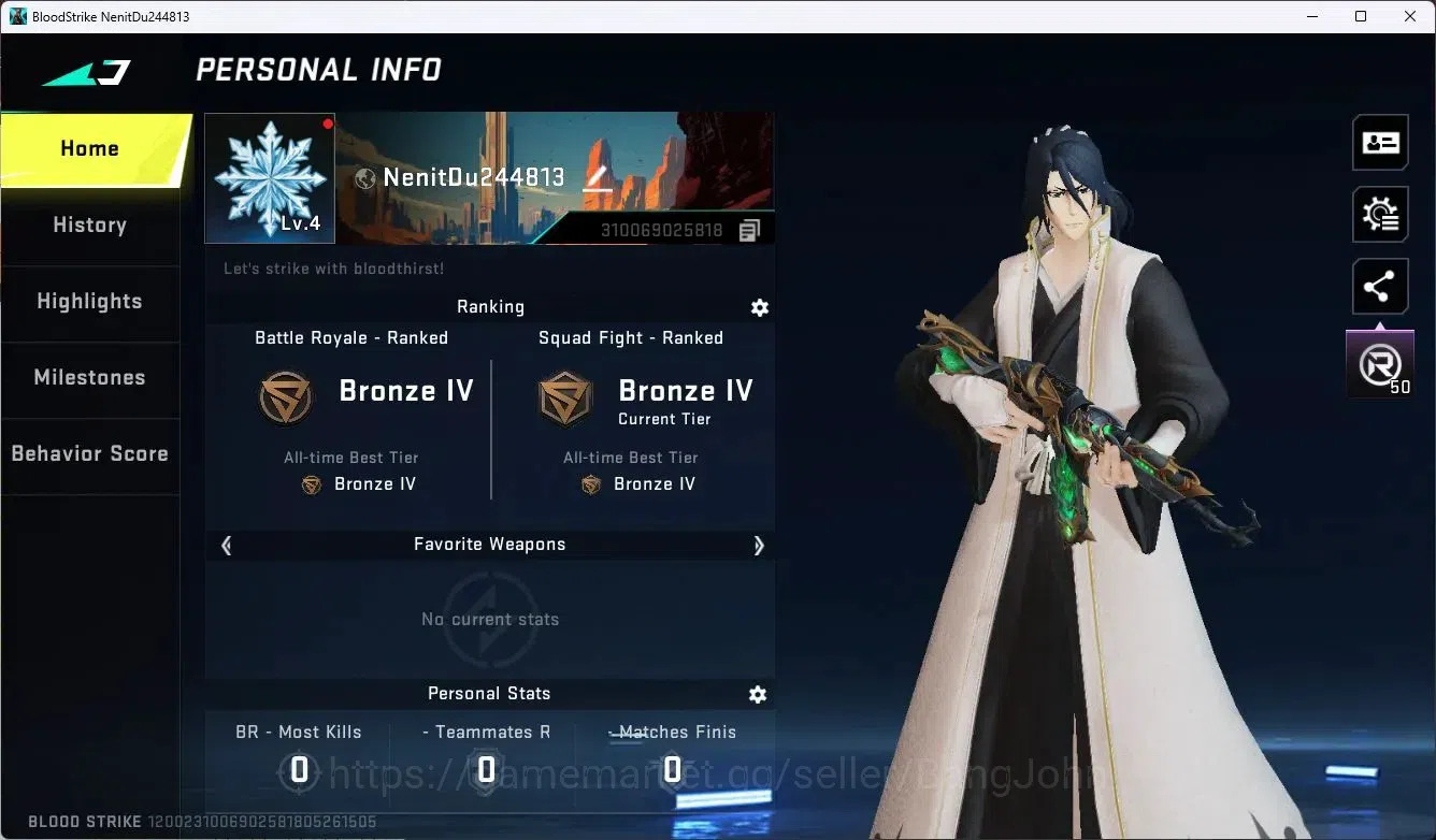 Blood Strike Accounts ASIA |Ultra AK47-Midnight Terror|Collab MCX - EVA- image 1