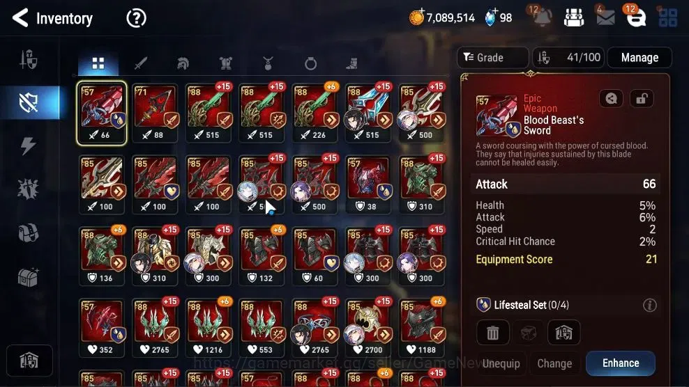 Epic Seven Accounts Limited Hero GLOBAL UnVerif|New Era|3 ML(BYSHwayung,Aby Yufine,Apoc Ravi)+Ab Fumyr,Setsuka,Etc|Poh 14