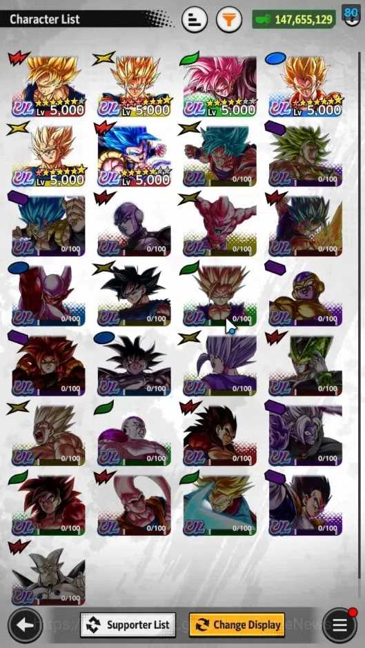 Dragon Ball Legends Accounts 147M Total Power|LV 153|1LR+6UL+14LL|SSR Goku Blac image 3