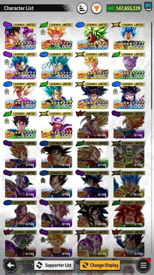Dragon Ball Legends Accounts 147M Total Power|LV 153|1LR+6UL+14LL|SSR Goku Blac image 5