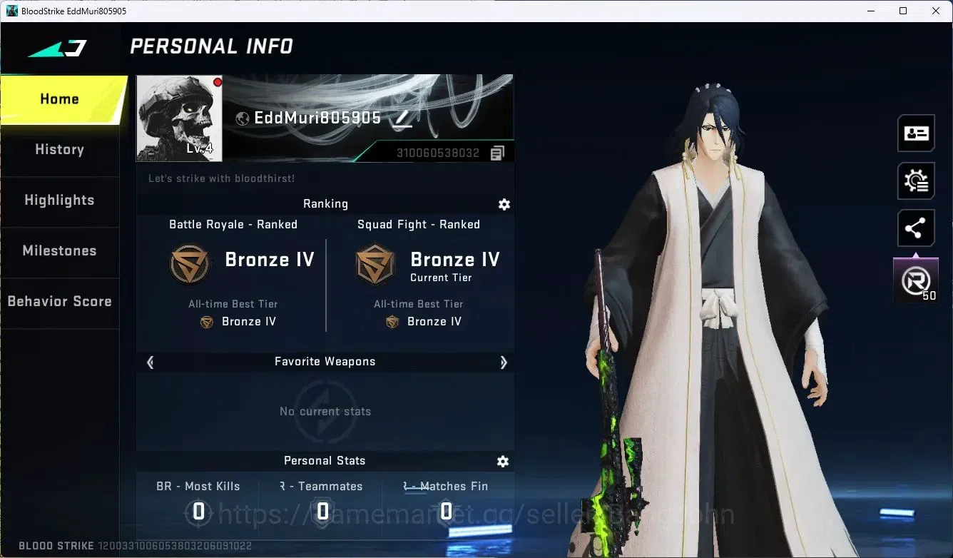 Blood Strike Accounts ASIA|Collab MCX - EVA-00|3 Legendary Gun|Collab Et image 1