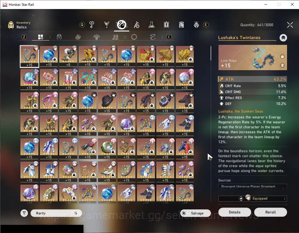 Honkai Star Rail Accounts Asia|TL 70|15 Limited|2 PremTeam[Phainon+Casto]|(S image 11