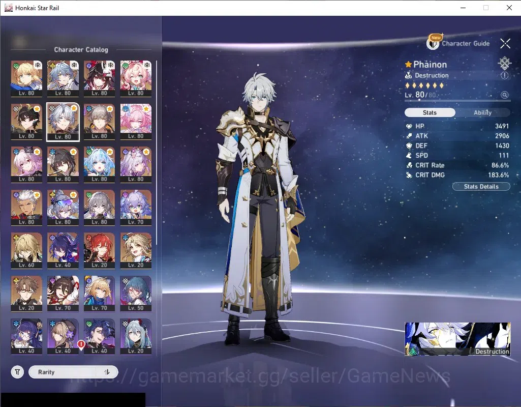 Honkai Star Rail Accounts Asia|TL 70|15 Limited|2 PremTeam[Phainon+Casto]|(S image 4