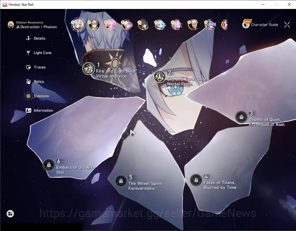 Honkai Star Rail Accounts Asia|TL 70|15 Limited|2 PremTeam[Phainon+Casto]|(S image 5