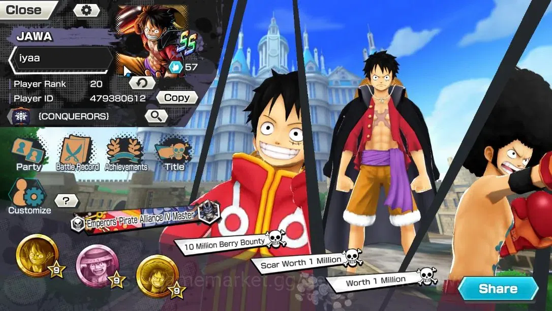 One Piece Bounty Rush Accounts Global|6EX|LH Garp,TSCA Kaido,FE Sabo,WI Trfalgar  image 2