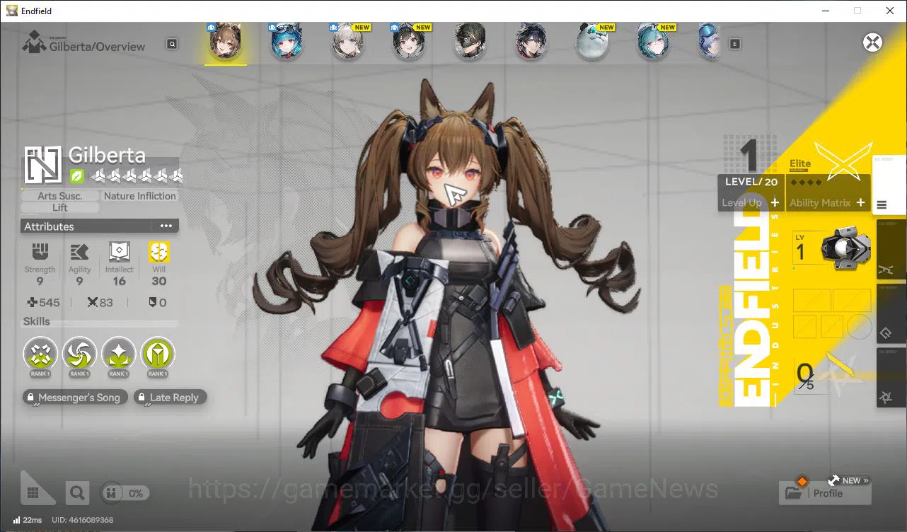 Arknights: Endfield Accounts Asia Fresh starter Lv2|Day 2|Top Unit OP (Gilberta image 2