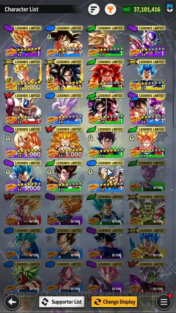 Dragon Ball Legends Accounts 37M TotalPower|LV160|4UL+3LR+19LL|SSG SS Gogeta,Be image 5