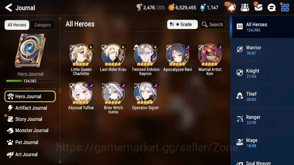 Epic Seven Accounts Starter Global|Starter|8ML(A.Ravi, O.Sigret, A.Yufine, B.W.Iseria, L.R.Krau Etc.)|PoH+Bless ON|SS 1