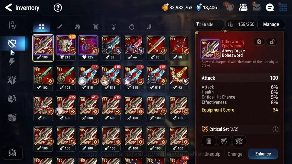 Epic Seven Accounts High-End Global UnVerif|3 ML(BArunka,RnL,Zio,BW Iseria,etc)+Rinak,Setsuka,AB Fumyr,etc|AUTO W Hunt|PoH 15