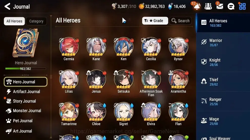 Epic Seven Accounts High-End Global UnVerif|3 ML(BArunka,RnL,Zio,BW Iseria,etc)+Rinak,Setsuka,AB Fumyr,etc|AUTO W Hunt|PoH 7