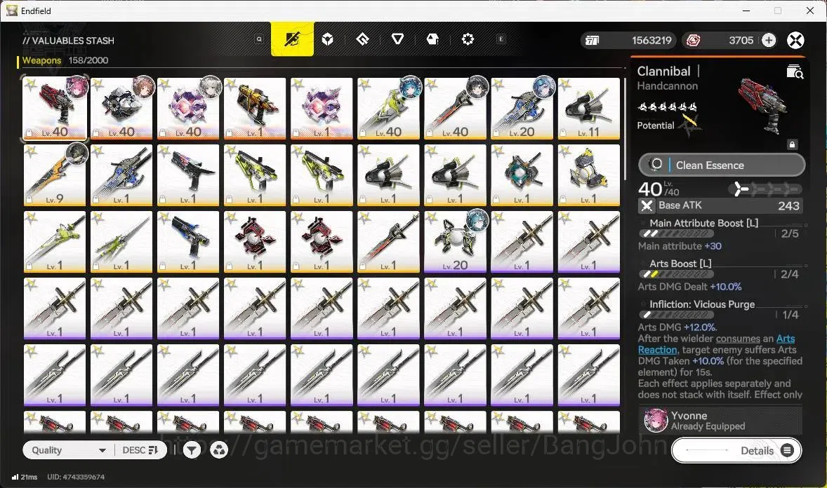 Arknights: Endfield Accounts ASIA |Lv 48|1 Limit|Limit Yvonne | 1.5M Gold, 1500 image 9