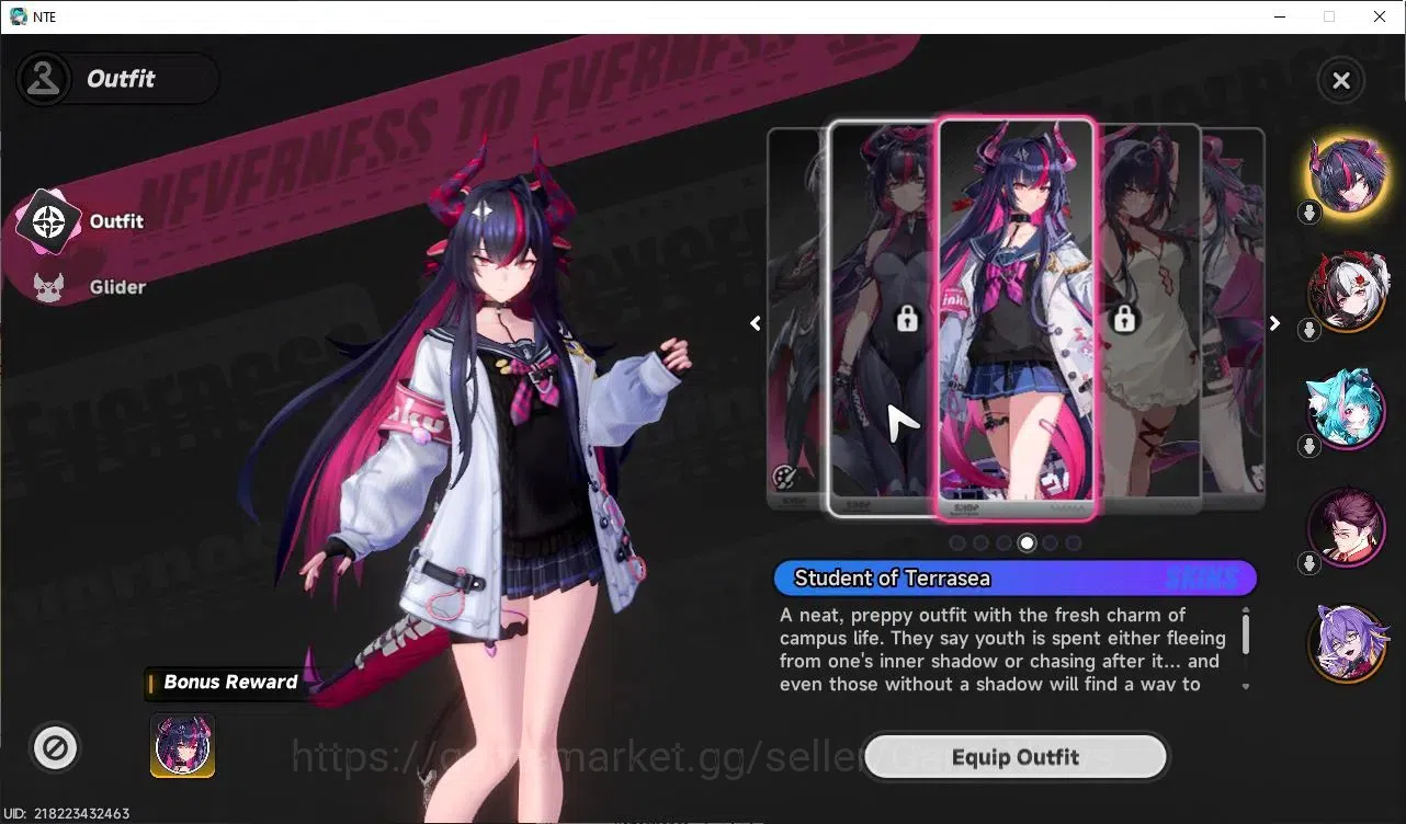 Neverness to Everness Accounts GLOBAL SEA|HL 25|TL 8|2 Limited S-Class|[(Shinku+Sign,Lacrimosa)+Outfit|2 S-Class Select|2 7