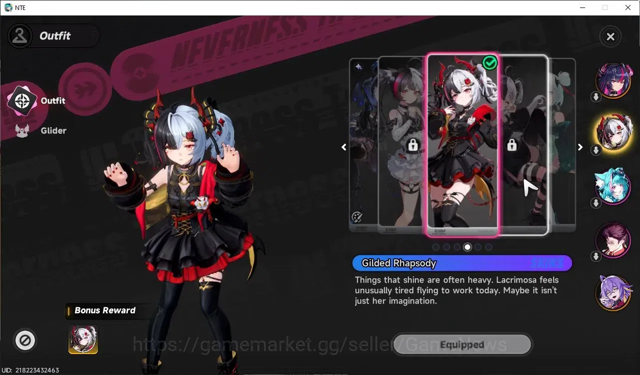 Neverness to Everness Accounts GLOBAL SEA|HL 25|TL 8|2 Limited S-Class|[(Shinku+Sign,Lacrimosa)+Outfit|2 S-Class Select|2 8