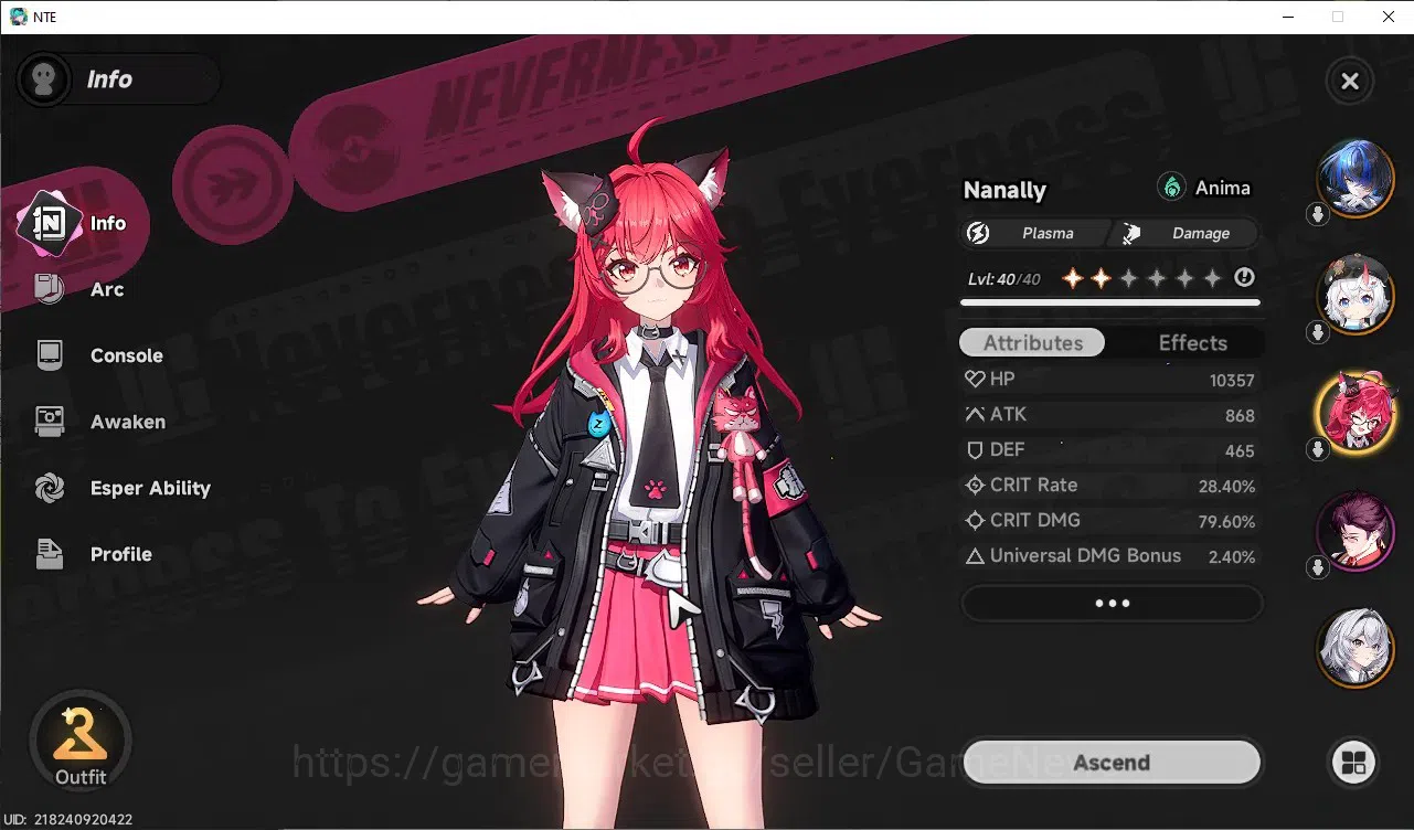 Neverness to Everness Accounts GLOBAL SEA|HL 22|TL 11|5 S-Class Lacrimosa,Nanally image 4